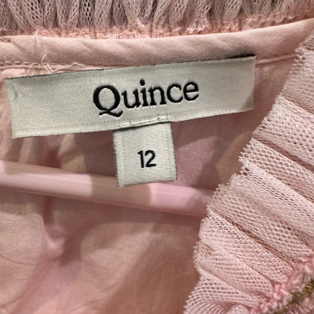Quince Pink Layered Formal Kids Dress - Picture 2 of 3
